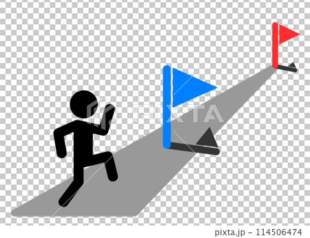 Illustration of a person running towards the goal 114506474