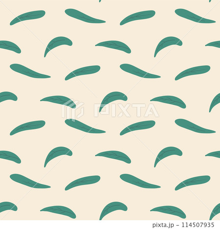 Retro leaves seamless pattern. Plants endless background. Foliage simple ornament. Naive botanic repeat cover. Vector hand drawn illustration. Retro leaves seamless pattern. Plants endless background. Foliage simple ornament. Naive botanic repeat cover. Vector hand drawn illustration. 114507935