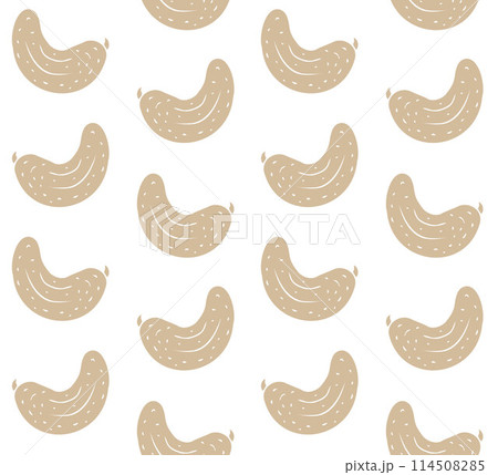 Vector seamless pattern of hand drawn cashew Vector seamless pattern of hand drawn cashew 114508285