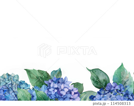 水彩風紫陽花フレームのイラスト素材 [114508313] - PIXTA