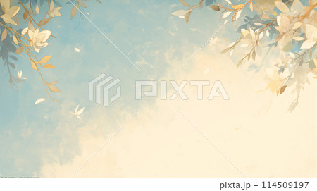 幻想的な青い花の幻想　AI生成画像 114509197