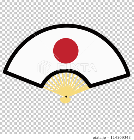 畫有日本國旗的扇子插圖 114509348