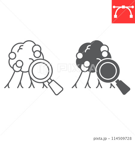 Early diagnosis line and glyph icon 114509728