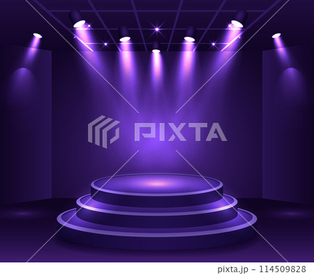 Realistic 3d violet lights composition 114509828