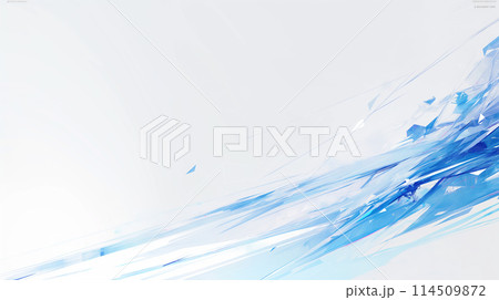 青色の幾何学模様の抽象波形背景イメージ AI生成画像 青色の幾何学模様の抽象波形背景イメージ AI生成画像 114509872