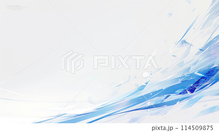 青色の幾何学模様の抽象波形背景イメージ AI生成画像 青色の幾何学模様の抽象波形背景イメージ AI生成画像 114509875