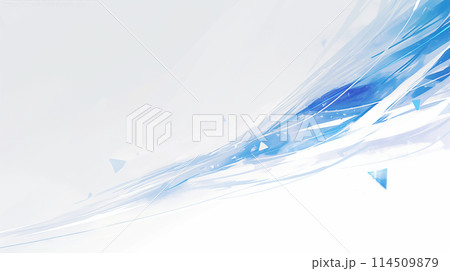 青色の幾何学模様の抽象波形背景イメージ AI生成画像 青色の幾何学模様の抽象波形背景イメージ AI生成画像 114509879