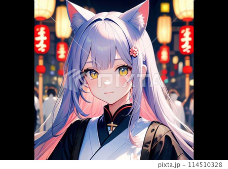 猫耳白髪銀髪AI超絶美少女 114510328