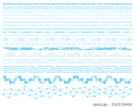 水色のサイバーなラインセット 114510409
