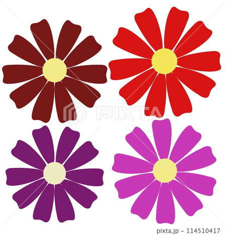 赤と紫系の花のモチーフ 赤と紫系の花のモチーフ 114510417