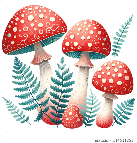 set of different mushrooms 114511253