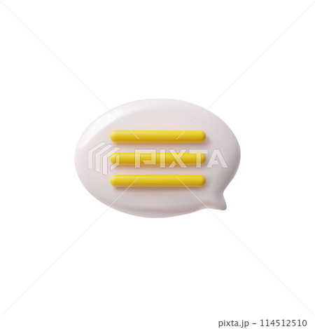 3D vector chat bubble icon on isolated background. 114512510