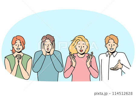 People showing various emotions People showing various emotions 114512628