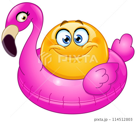 Emoticon in Inflatable Flamingo Emoticon in Inflatable Flamingo 114512803