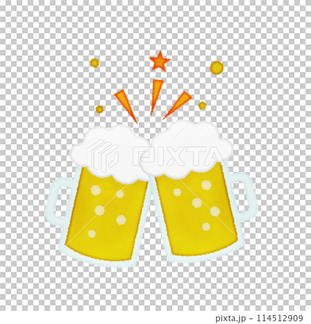 Hand-drawn vector illustration of a toast with beer Hand-drawn vector illustration of a toast with beer 114512909