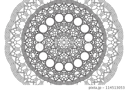 Mandala line art drawing coloring page 114513053