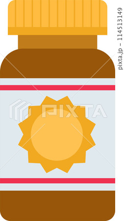 Pill bottle with vitamin d vector illustration 114513149
