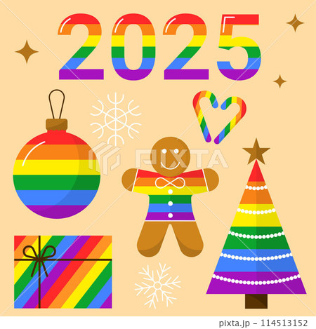 LGBT Christmas iconsのイラスト素材 [114513152] - PIXTA