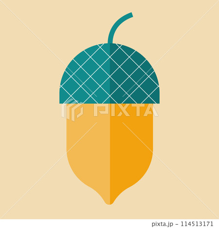 Acorn flat vector illustration 114513171