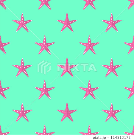 Seamless pattern starfish blue background 114513172