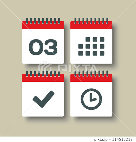 Icon page calendar - 3 day, agenda, timer, done 114513218