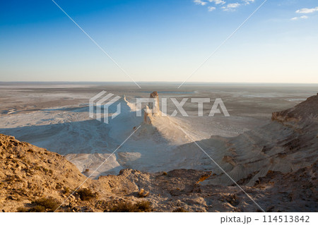Beautiful Mangystau landscape, Kazakhstan. Ak Orpa pinnacles view, Bozzhira valley 114513842