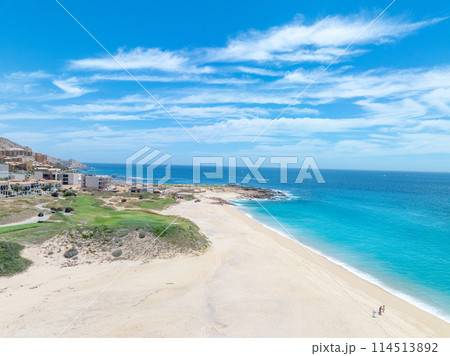 Aerial view of beach in Cabo San Jose, Baja California Sur, Mexico Aerial view of beach in Cabo San Jose, Baja California Sur, Mexico 114513892
