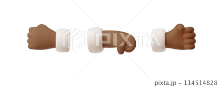 3D clenched fists set vector icon illustration 3D clenched fists set vector icon illustration 114514828