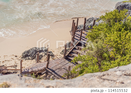 Beautiful archaeological site of the Mayan culture in Tulum, Mexico 114515532