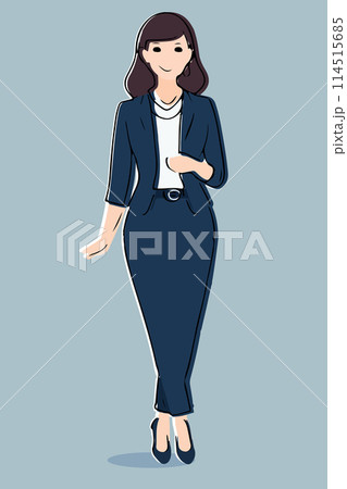 woman office in blue suit flat illustration woman office in blue suit flat illustration 114515685