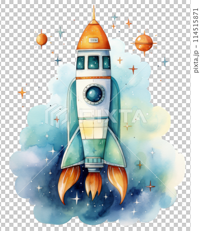 Rocket Surrounded by Flowers 114515871