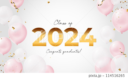 Colorful Class of 2024 Graduation Balloon Vector Illustration Colorful Class of 2024 Graduation Balloon Vector Illustration 114516265