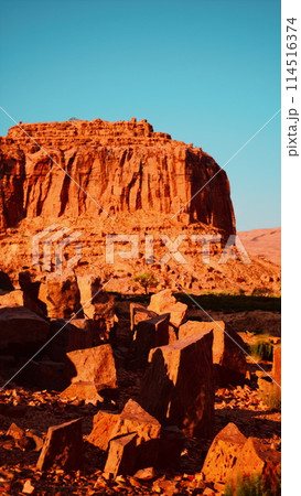 Massive Rock Formation in Nevada Desert Massive Rock Formation in Nevada Desert 114516374