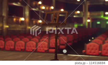 Rows of Red Chairs in Empty Theatre Rows of Red Chairs in Empty Theatre 114516694