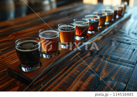 Assorted Craft Beer Tasting Flight 114516985