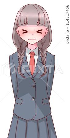 制服を着た動揺する女子高生 制服を着た動揺する女子高生 114517456