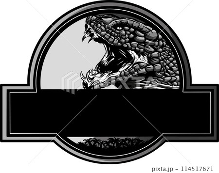 Hand-drawn snake isolated. Detailed engraving vector art of snake. Monochrome illustration. Hand-drawn snake isolated. Detailed engraving vector art of snake. Monochrome illustration. 114517671