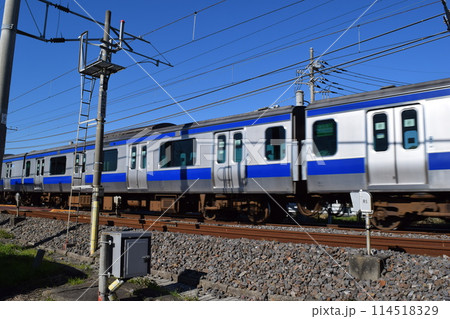 常磐線の鉄道線路 茨城県 常磐線の鉄道線路 茨城県 114518329