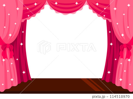 舞台の背景イラスト ピンクのイラスト素材 [114518970] - PIXTA