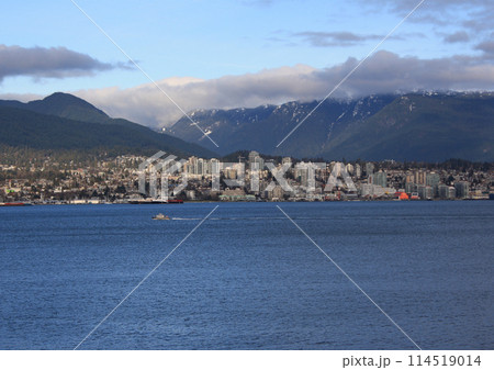 North Vancouver seen from downtown on a sunny winter day. British Columbia, Canada North Vancouver seen from downtown on a sunny winter day. British Columbia, Canada 114519014