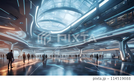 Modern transport center hub. Generative AI 114519088