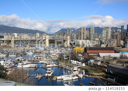 Sailing boats and Burrard Bridge. Vancouver, British Columbia, Canada Sailing boats and Burrard Bridge. Vancouver, British Columbia, Canada 114519153