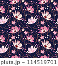 Cherry blossom tree seamless pattern. Spring elegant background 114519701