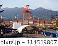 Cranes and warehouses in Vancouver Port. British Columbia, Canada 114519807