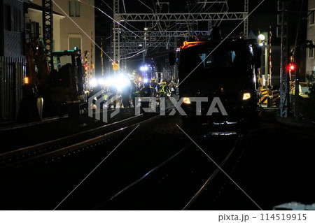 深夜の激闘… 高架化に向け線路切替工事中『春日部~北春日部駅間』上り本線 深夜の激闘… 高架化に向け線路切替工事中『春日部~北春日部駅間』上り本線 114519915