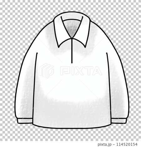 寬鬆簡約長袖 Polo 衫,模擬風格 寬鬆簡約長袖 Polo 衫,模擬風格 114520154