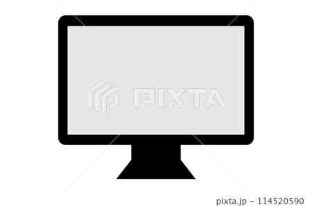 デスクトップパソコンモニターの線画アイコン 114520590