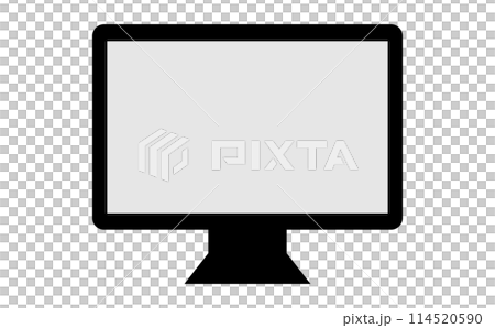 デスクトップパソコンモニターの線画アイコン 114520590