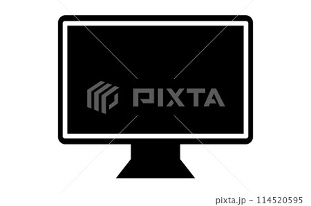 デスクトップパソコンモニターのシルエットアイコン 114520595