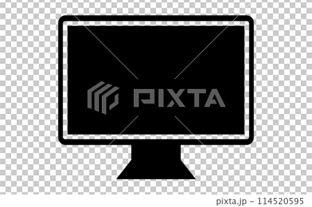 デスクトップパソコンモニターのシルエットアイコン 114520595